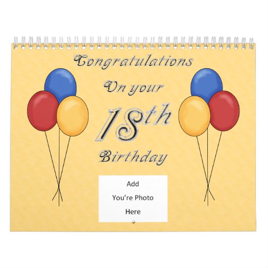 18e verjaardag herinneringen & gastenboek kalender (Hoes)