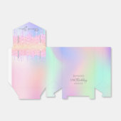 18e verjaardag holografische paarse roze dank u bedankdoosjes (Uitgevouwen)