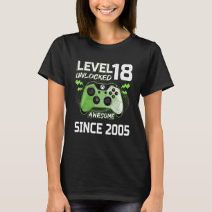 18e verjaardag Jongen Niveau 18 niet-vergrendeld G T-shirt