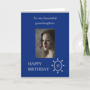 18e verjaardag Kaart kleindochter blauw   Leeftijd