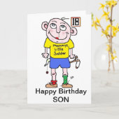 18E VERJAARDAG KAART MAN (Gele Bloem)