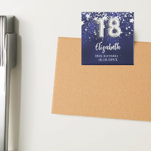 18e verjaardag marineblauwe zilveren sterren magneet