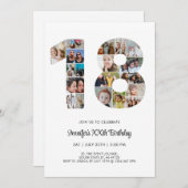 18e verjaardag nummer 18 aangepaste fotocollage kaart (Voorkant / Achterkant)