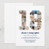 18e verjaardag nummer 18 aangepaste fotocollage kaart (Voorkant / Achterkant)