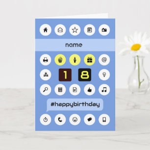 18e verjaardag op maat gesneden add name computing kaart