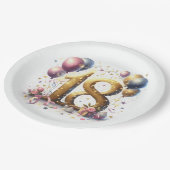 18e verjaardag papieren bordje (Gekanteld)