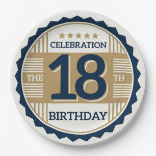 18e verjaardag papieren bordje