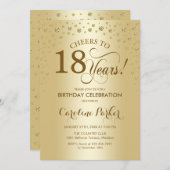 18e verjaardag Party uitnodiging - Goud (Voorkant / Achterkant)