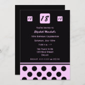 18e verjaardag Party uitnodiging Modern 18 in roze (Voorkant / Achterkant)