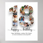 18e verjaardag Photo Collage Poster (Voorkant)