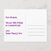 18e verjaardag: Pink Stripes & Hearts, Rainbow 18 Briefkaart (Achterkant)