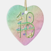 18e verjaardag Regenboogkeepaardse versiering Keramisch Ornament (Rechts)