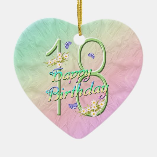 18e verjaardag Regenboogkeepaardse versiering Keramisch Ornament (Voorkant)