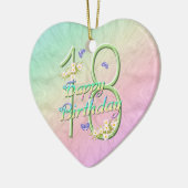 18e verjaardag Regenboogkeepaardse versiering Keramisch Ornament (Links)