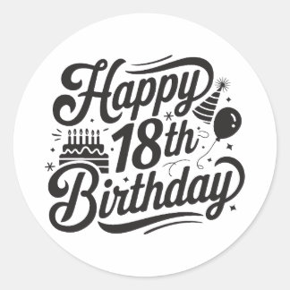 18e verjaardag ronde sticker