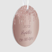 18e Verjaardag roos Gold Blush Pink Druppels Ornament (voorkant)