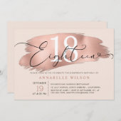 18e verjaardag Roos Gold & roze Kaart (Voorkant / Achterkant)