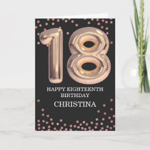 18e Verjaardag Roos Goud Meisje Elegant Gepersonal Kaart