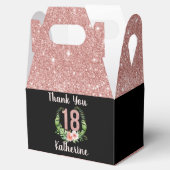 18e verjaardag roos gouden glitter dank u bedankdoosjes (Geopend)