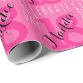 18e verjaardag roze cadeaupapier (Rol Hoek)