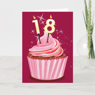 18e verjaardag - Roze koekje Kaart