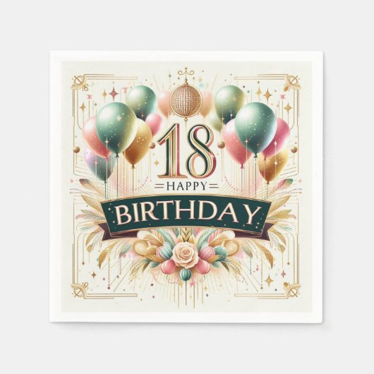 18e verjaardag servet (Voorkant)
