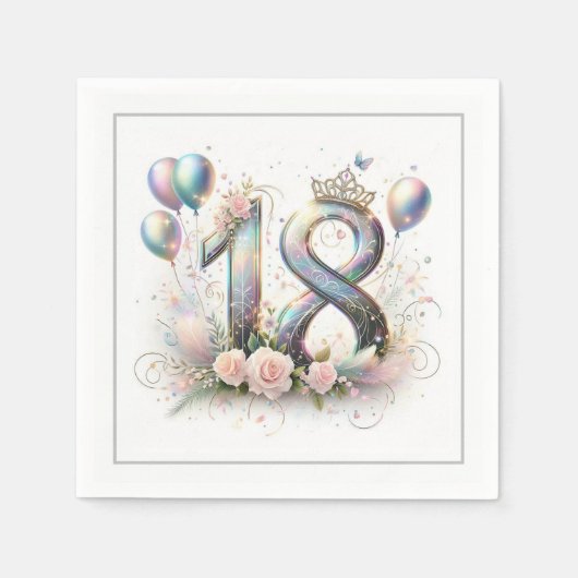 18e verjaardag servet (Voorkant)