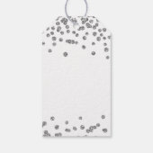 18e verjaardag Silver Faux Glitter Confetti Wit Cadeaulabel (Achterkant)