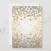 18e verjaardag Silver Glitter Lights Gold Kaart (Achterkant)
