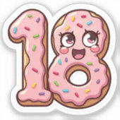 18e verjaardag Sticker (Voorkant)