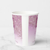 18e Verjaardag Stijlvolle Vallende Roos Gouden Gli Papieren Bekers (Rechts)