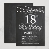 18e verjaardag Uitnodiging karton Koord Lichten (Voorkant / Achterkant)