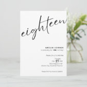 18e verjaardag uitnodiging minimalistisch debuut u (Staand voorkant)
