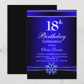 18e verjaardag van Black and Blue Kaart (Voorkant / Achterkant)