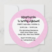 18e verjaardag van de moderne roze en zwarte W689B Kaart (Achterkant)