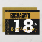 18e verjaardag van het moderne goud en zwart 2B7 Kaart (Voorkant / Achterkant)