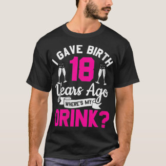 18e verjaardag van vrouwen 18 jaar geleden, toen i t-shirt