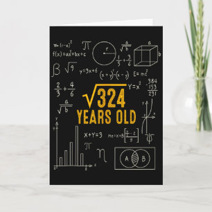 18e Verjaardag Vierkantswortel Van 324 Love Wiskun Kaart