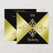 18e verjaardag zwart-wit kaart (Voorkant / Achterkant)