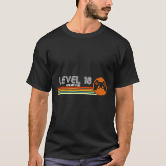 18e verjaardagscadeau - Level 18 Unlocked Gamer T-shirt