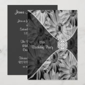 18e verjaardagsfeest Daisy Diamond Invitation Kaart (Voorkant / Achterkant)