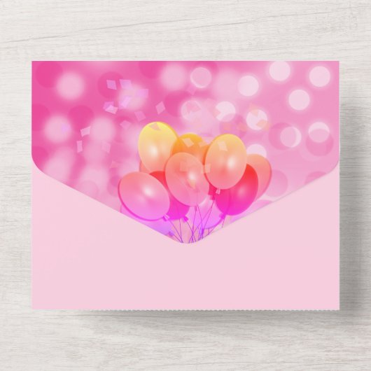 18e Verjaardagsfeest Glam Sparkle Glitz Pink All In One Uitnodiging (Achterkant)