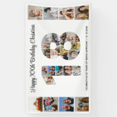 18e verjaardagsfeestnummer 18 fotocollage spandoek (Verticaal)