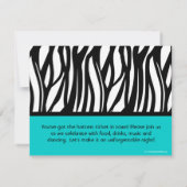 18ème Aqua Zebra Invitations (Dos)