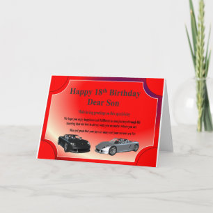 18ème Carte d'anniversaire pour un fils