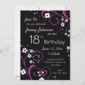 18ème carte d'invitation de fête d'anniversaire de (Dos)