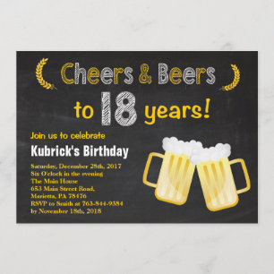 18ème invitation d'anniversaire d'acclamations et