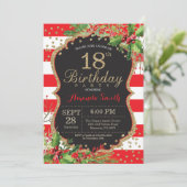 18ème Invitation d'anniversaire. Or noir rouge de (Debout devant)