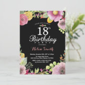 18ème invitation florale d'anniversaire pour des (Debout devant)