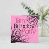 18ème Invitations de fête d'anniversaire (Debout devant)